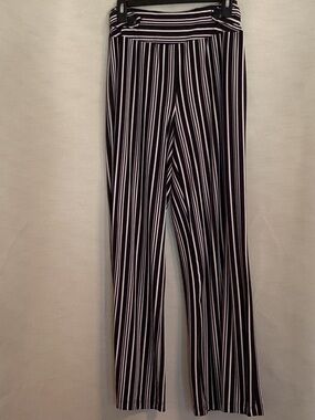 Striped Wide-Leg Pants - Black & White